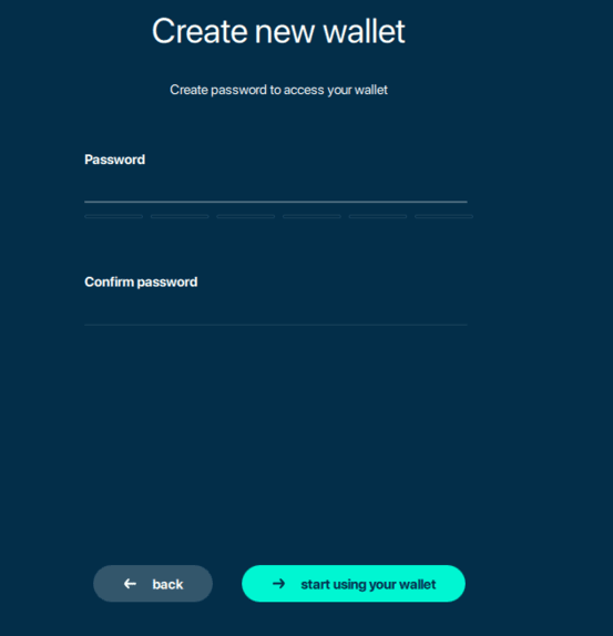 Beam GUI wallet password