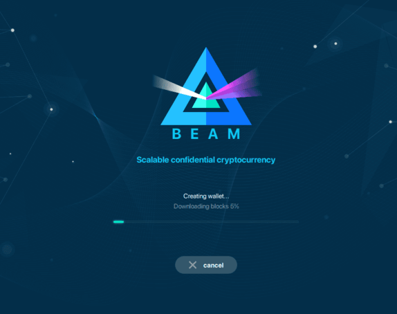 Beam GUI wallet sync