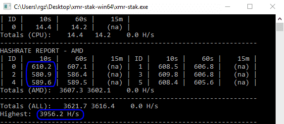 how to output hashrate to xmr stak