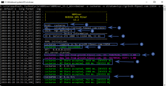 NBMiner console