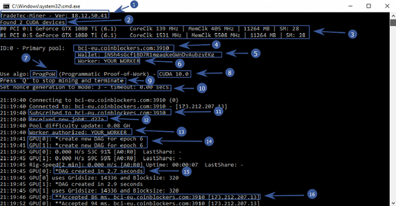 miner console TT-Miner 3.2.0 (Nvidia GPU miner) 