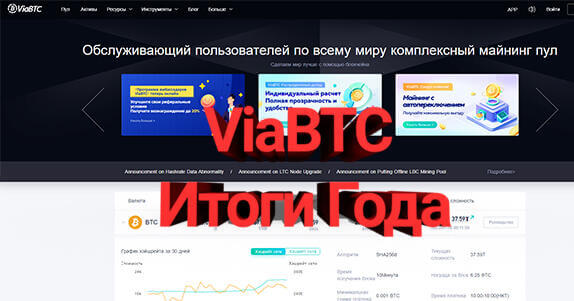 Пул ViaBTC Итоги года