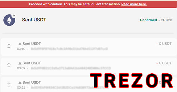 Strange smeared transactions in Trezor
