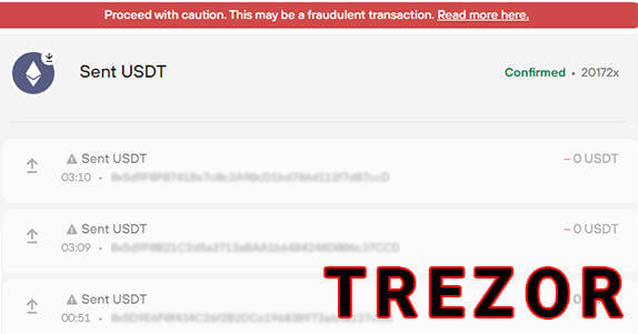 Strange smeared transactions in Trezor