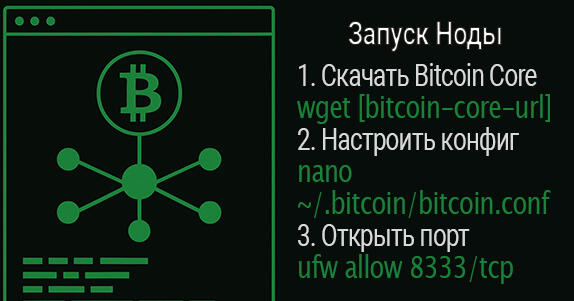 запуск полный ноды биткоина