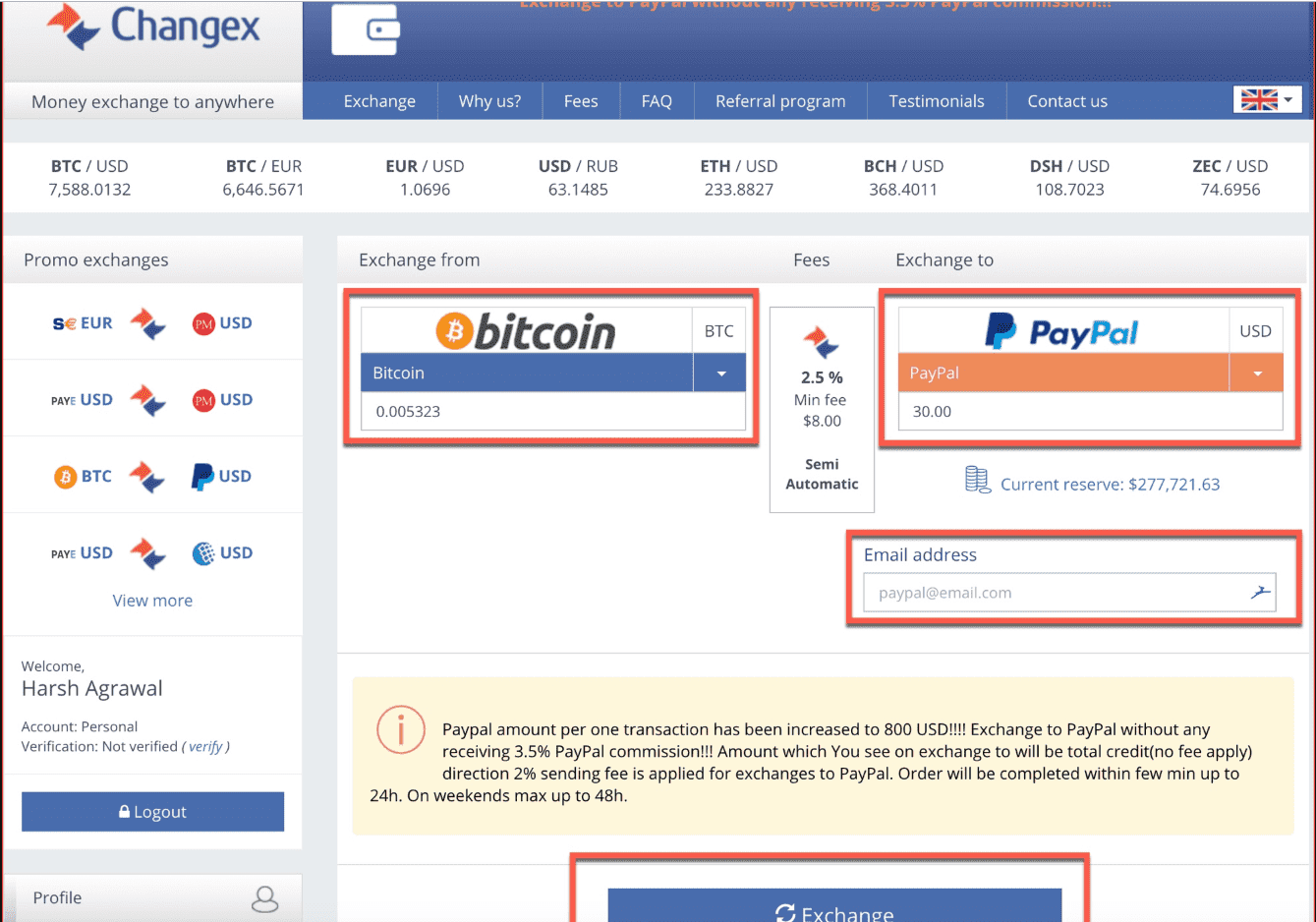 sell btc for paypal